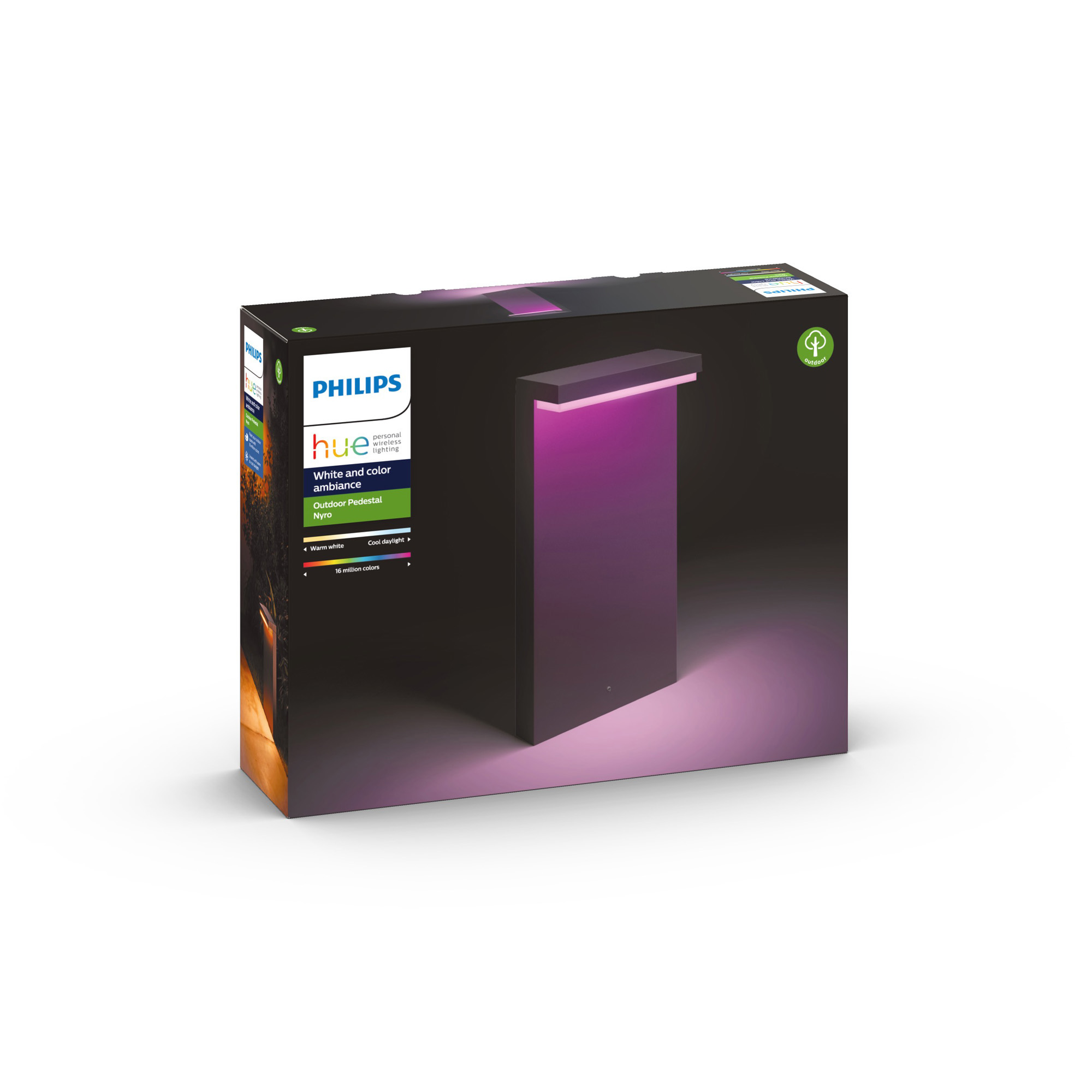 Philips Hue White and Color Ambiance LED Pedestal Light Nyro black 1000lm