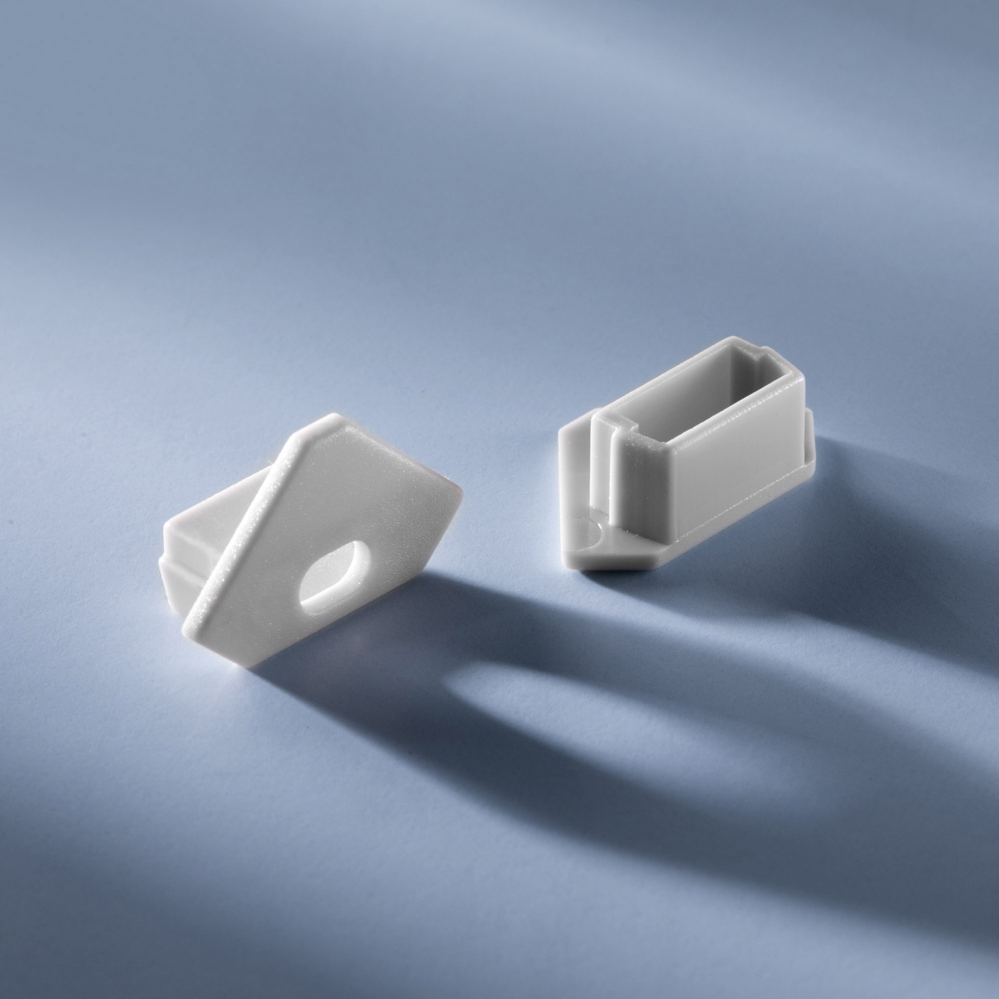 Aluminium Corner Profile End Cap open flat