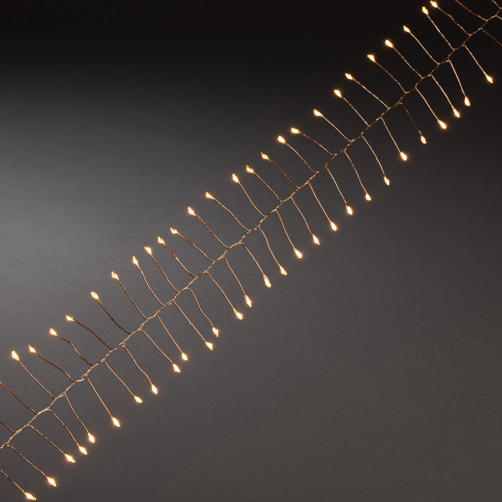 LED Micro Light Chain Firecracker amber, 7m (200 LEDs), copper