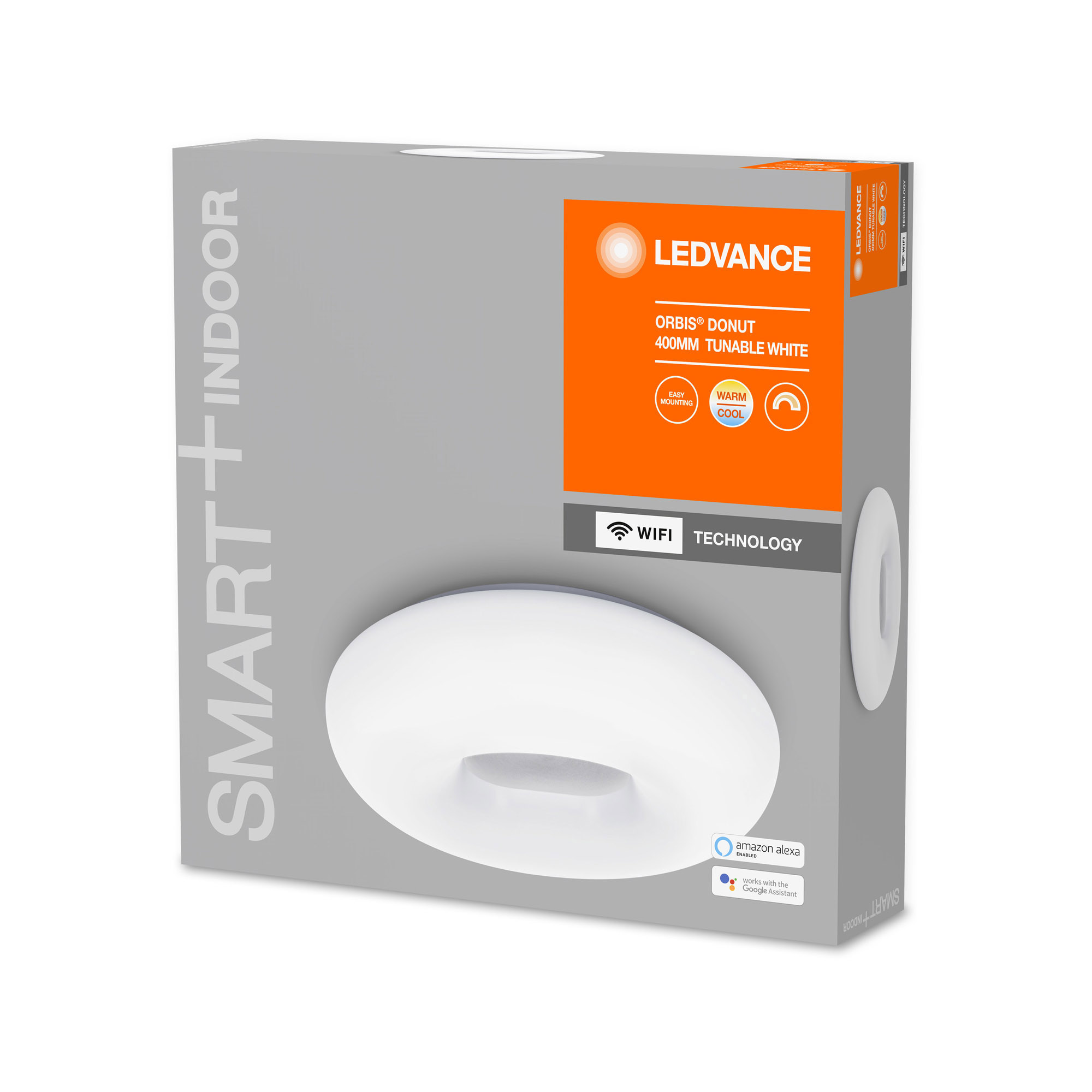 LEDVANCE SMART+ WiFi Tunable White LED Ceiling Light ORBIS Donut 400mm white 2500lm