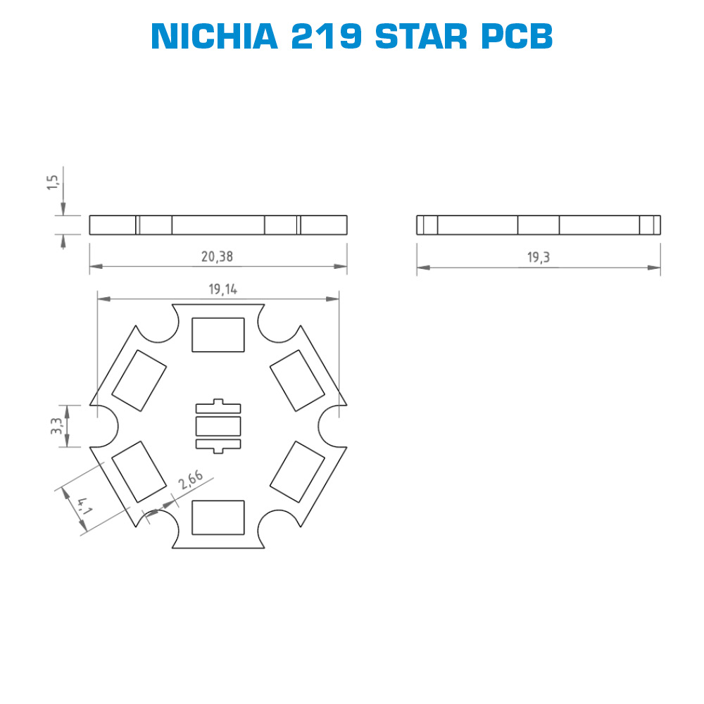 Build Your Own Star or Square PCB Nichia 219 LED Module Color High Power 1W 219 LED 350mA (up to 500lm)