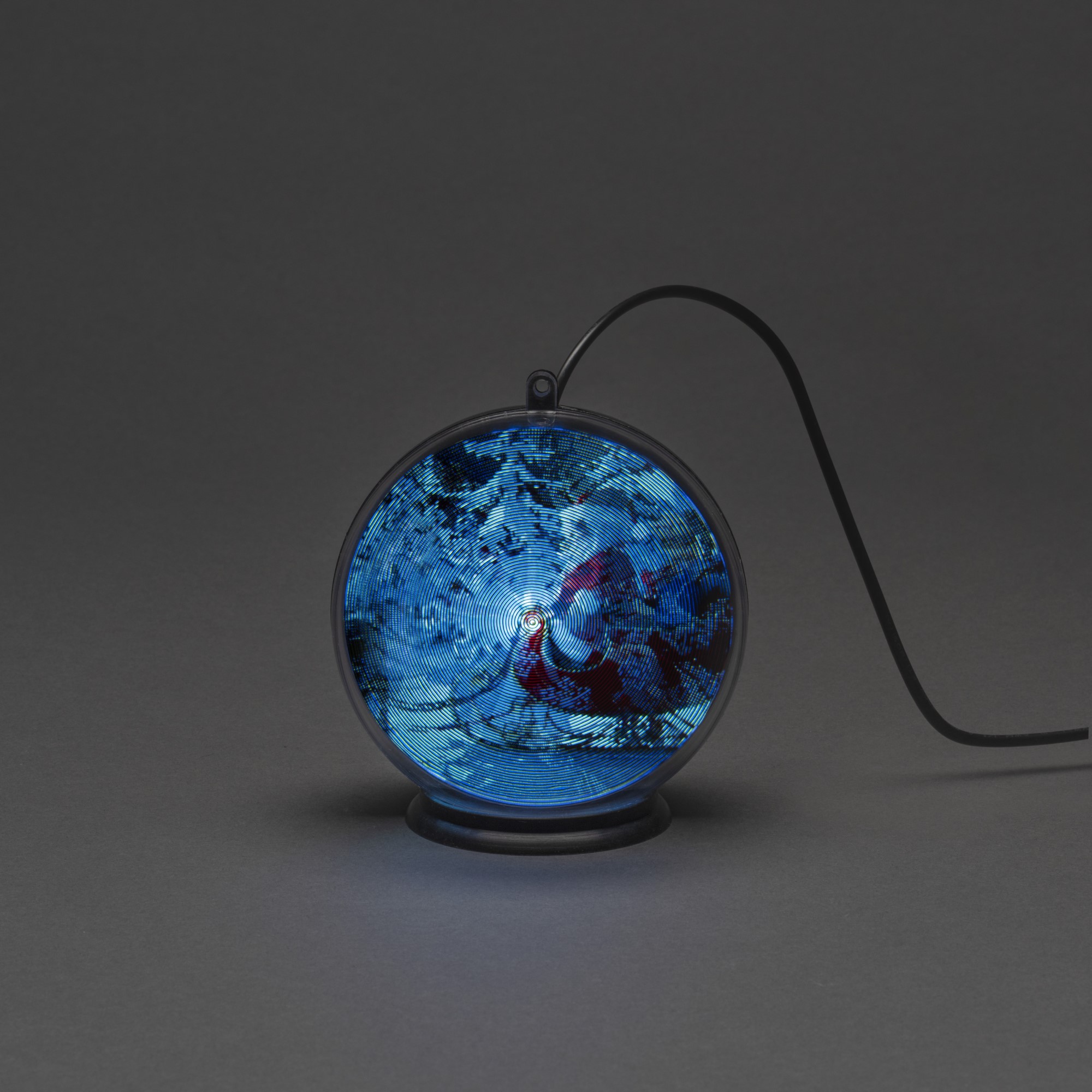 Konstsmide 3D LED Hologram Globe, Father Christmas with Sleigh, 42 LEDs, 2h Timer, 10cm