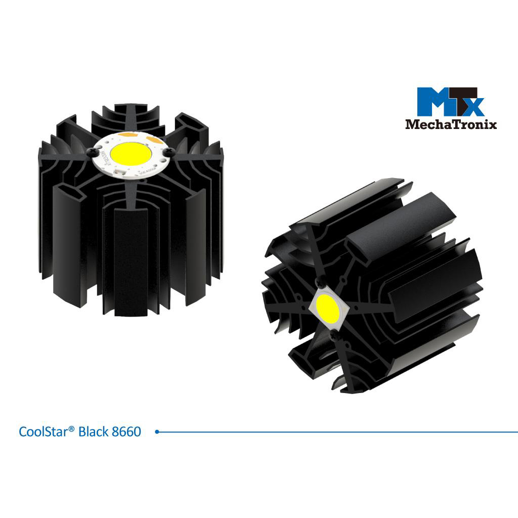 NICHIA COB Light-Engine, COB-B LEDs, LEDiL Optics, MechaTronix Heatsink (6000-8000lm, 2200-6500K, RA80-95)
