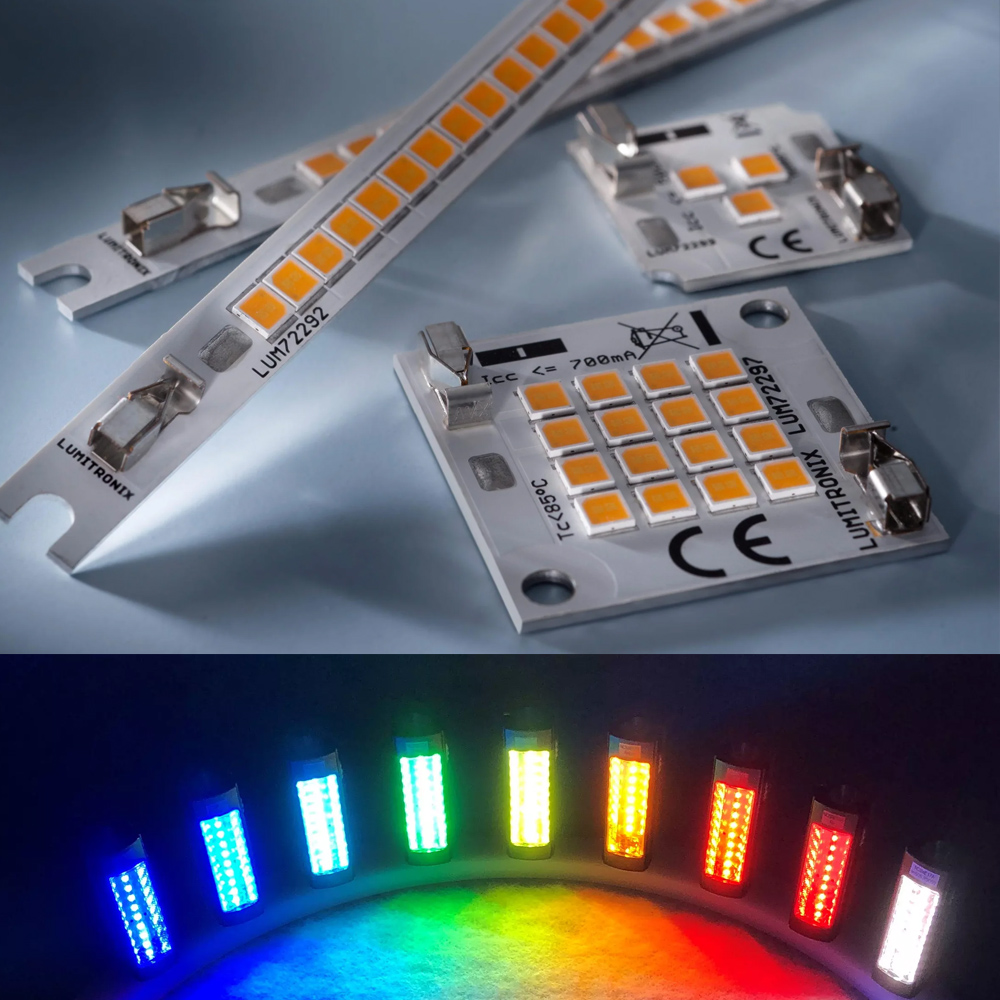 Build Your Own Compact Plug & Play Nichia 757 Color LED Modules, Made in Germany, 30-150mm length & 5-150mm width