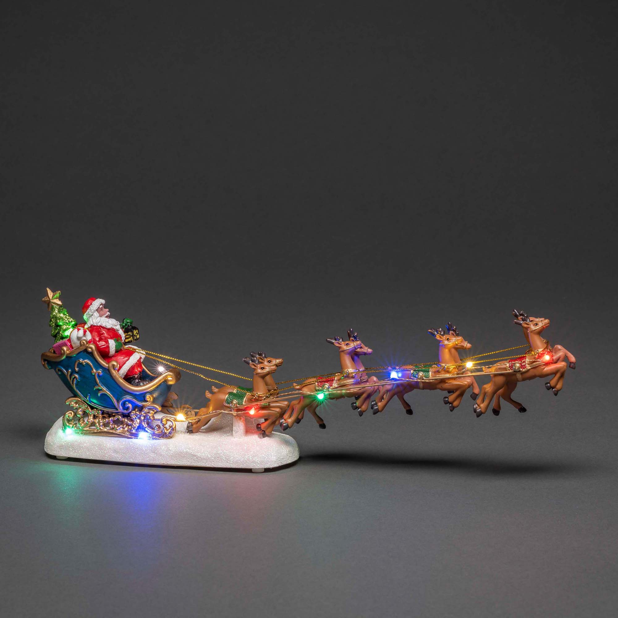 Konstsmide Santa Claus with Sleigh 10 coloured LEDs