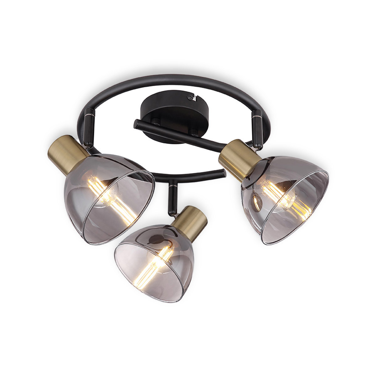 Globo Ceiling Light Jay, Triple-Flamed, E14, black-bronze
