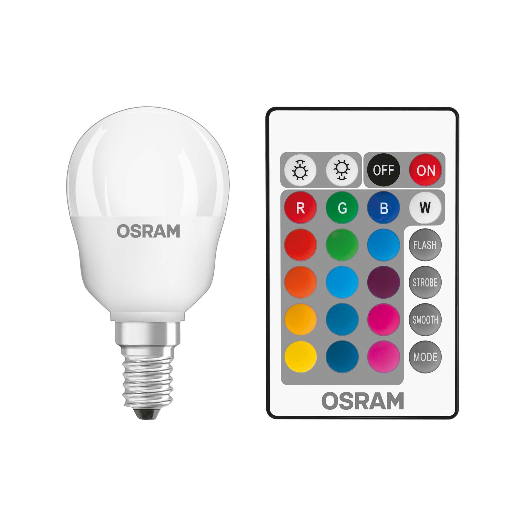 Osram LED STAR+ CL P RGBW E14 25 4,5W remote control 827 250lm