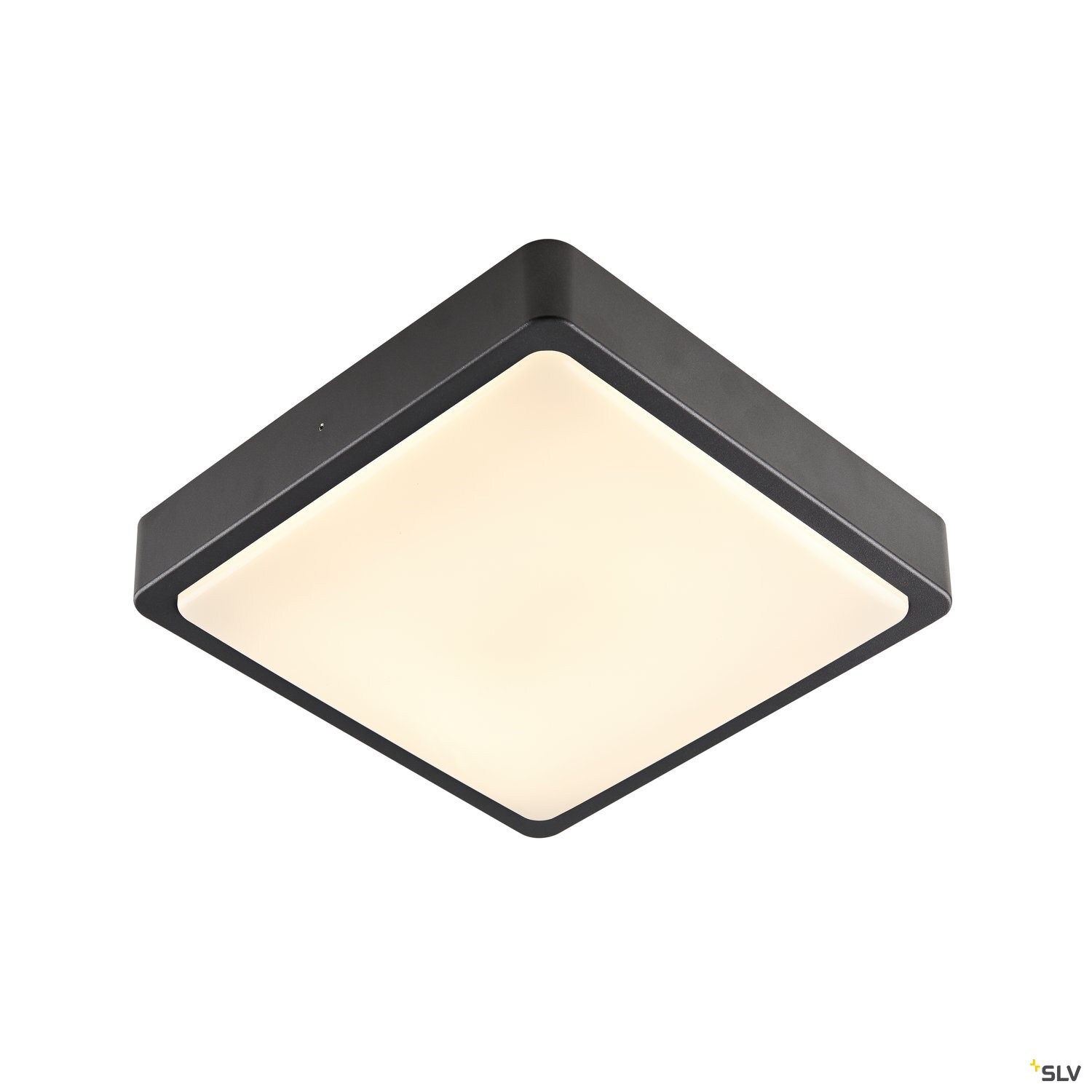 SLV LED Ceiling Light AINOS SQUARE, 3000/4000K, square, anthracite, IP65 1300lm