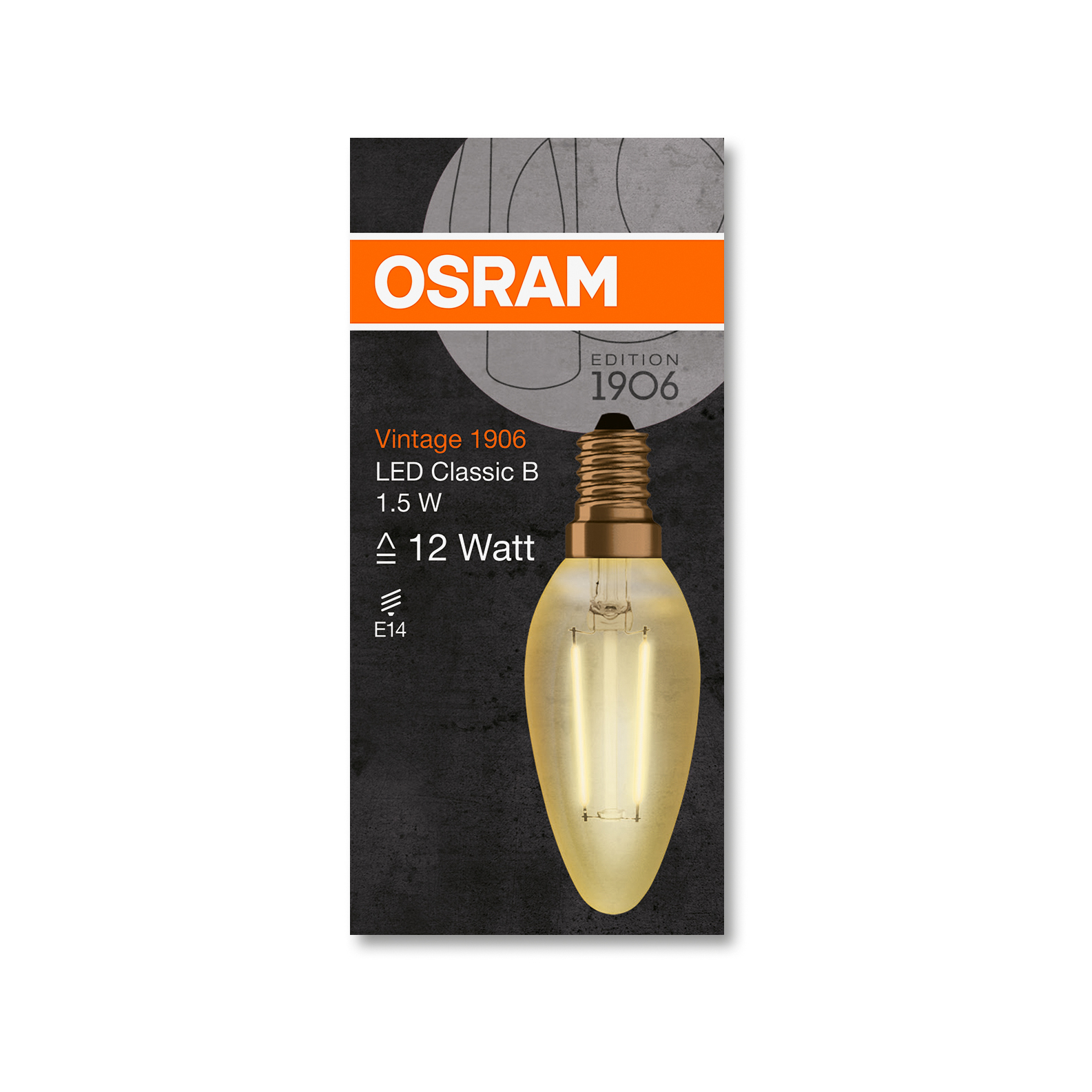 Osram LED VINTAGE 1906 CLB GOLD12 non-dim 1.5W 824 E14 120lm 2500K CRI80