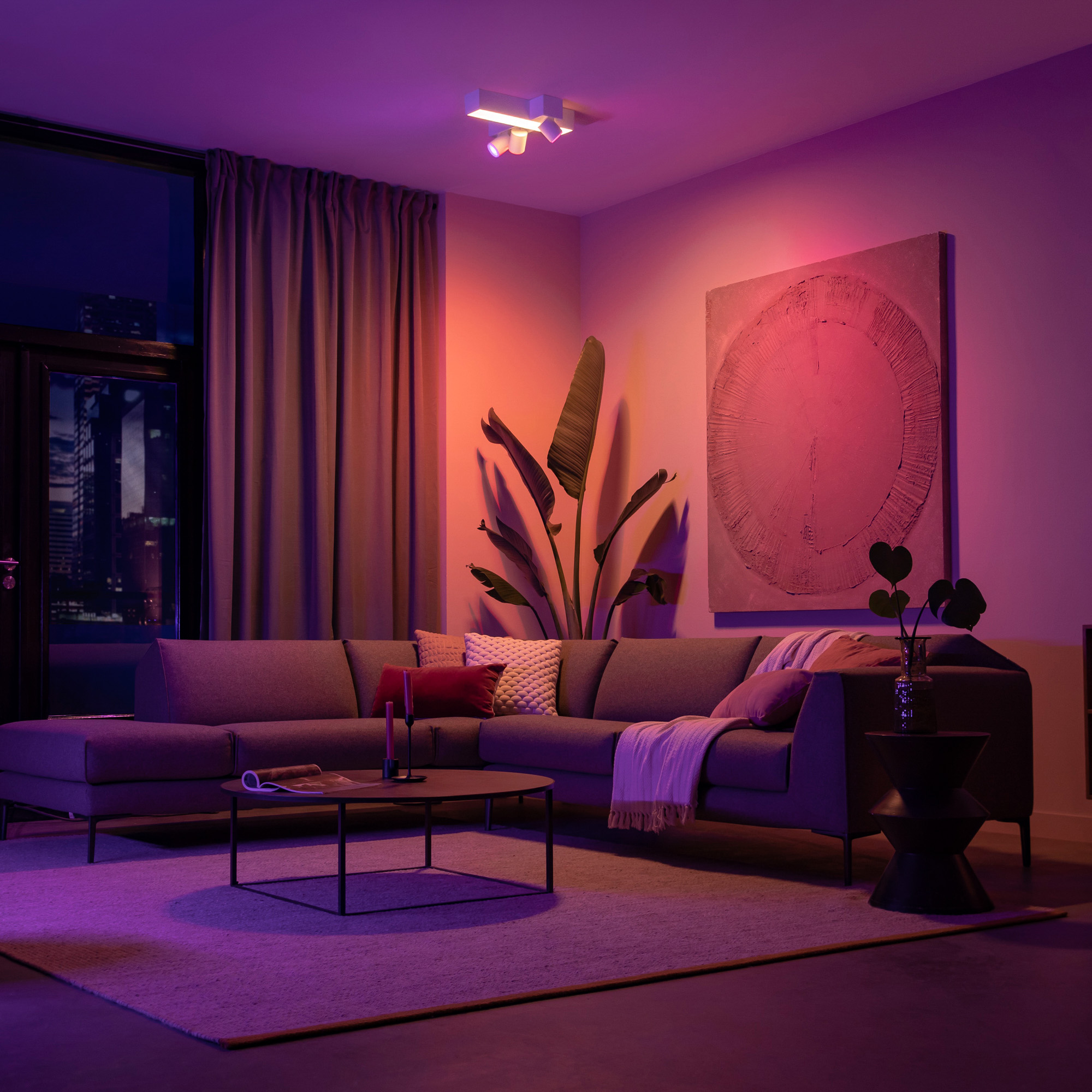 Philips Hue White & Color Ambiance Centris Cross LED Ceiling Light with 3 Spots white 2850lm