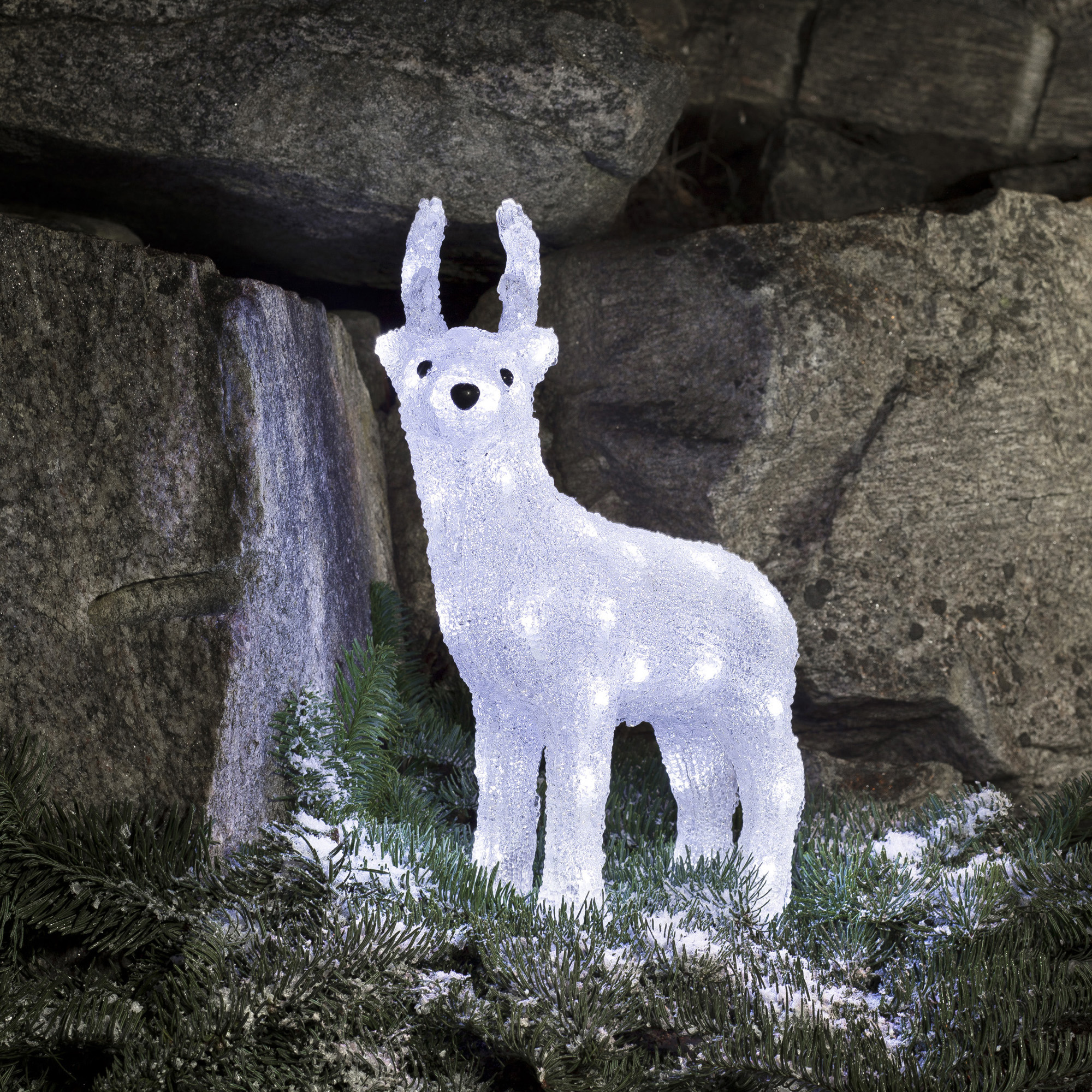 LED Acrylic Reindeer cold white, 40 LEDs