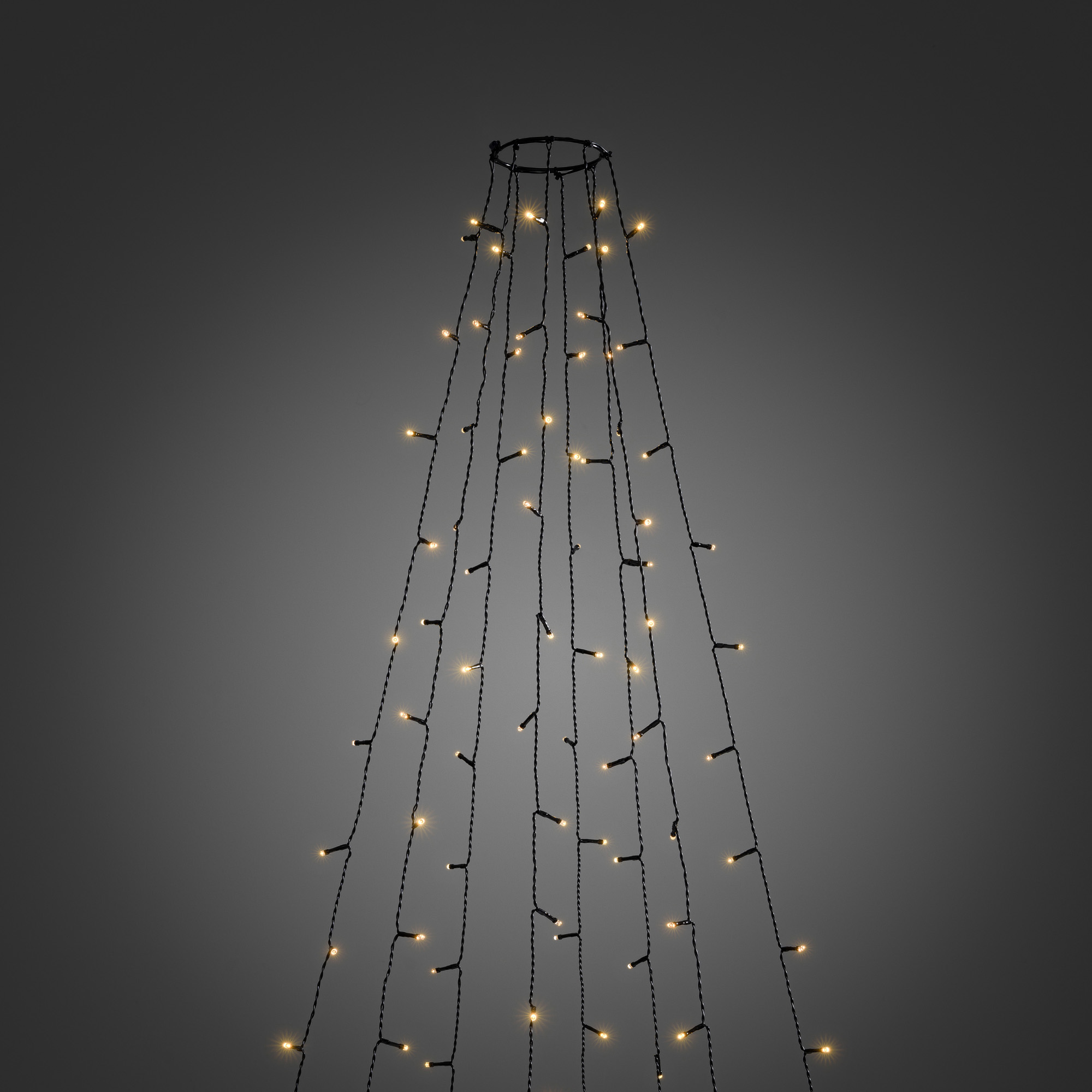 LED Tree Coat amber, 8 strings of 2.4m (30 LEDs each), with multifunction, app-controlled
