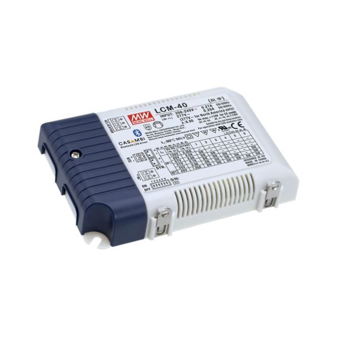 Constant Current LED Driver Mean Well LCM-40BLE 230V to 2-100V 350 > 1050mA Dimmable via Casambi App