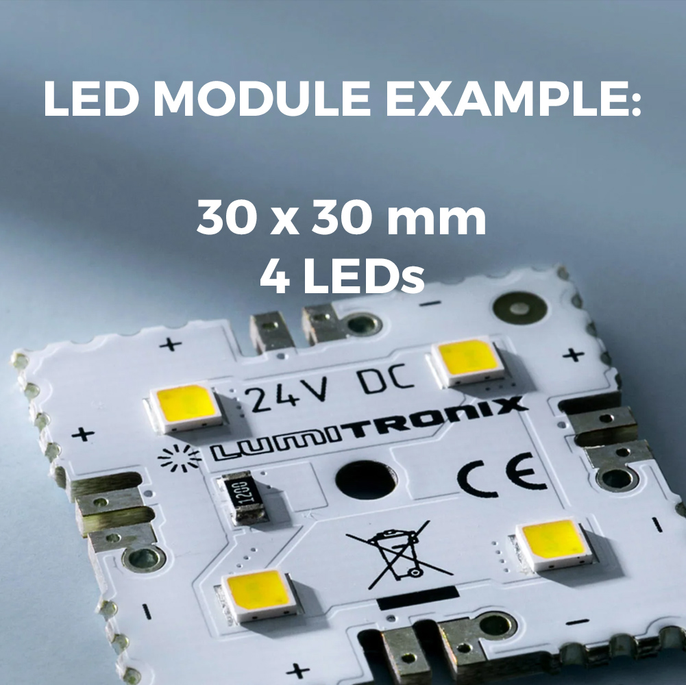 Build Your Own Compact Plug & Play Nichia 757 Color LED Modules, Made in Germany, 30-150mm length & 5-150mm width