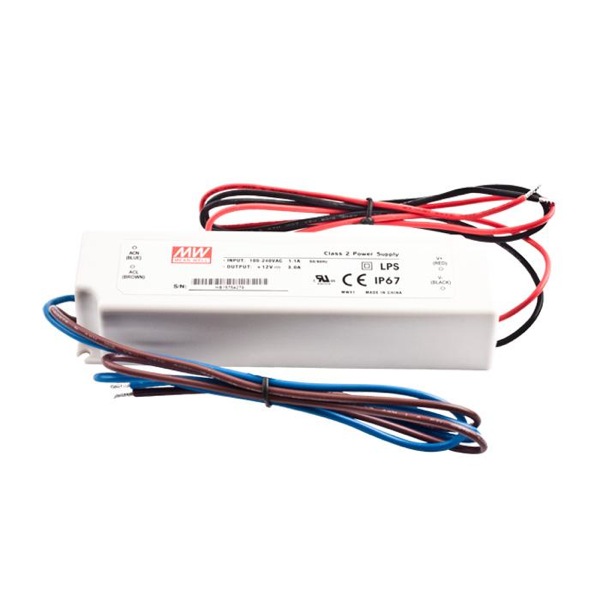 Constant Voltage Power Supply Mean Well LPV-100-24 IP67 230V to 24V 4.2A 100W