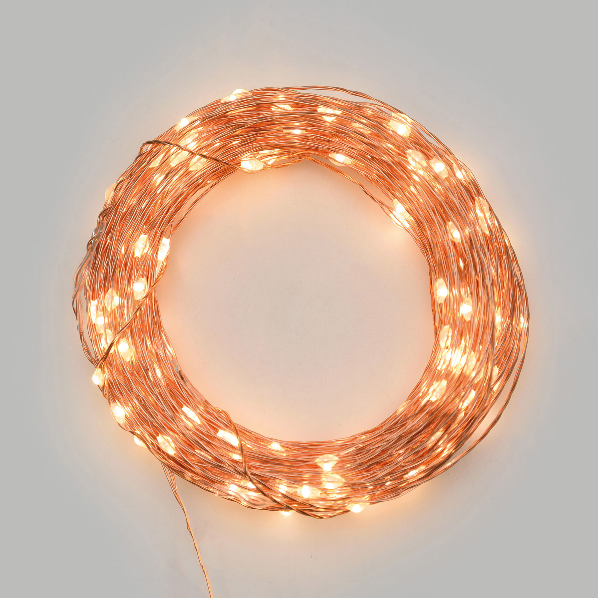 LED Micro Light Chain 200 warm white LEDs, Remote Control, 15 Functions, Battery Operated
