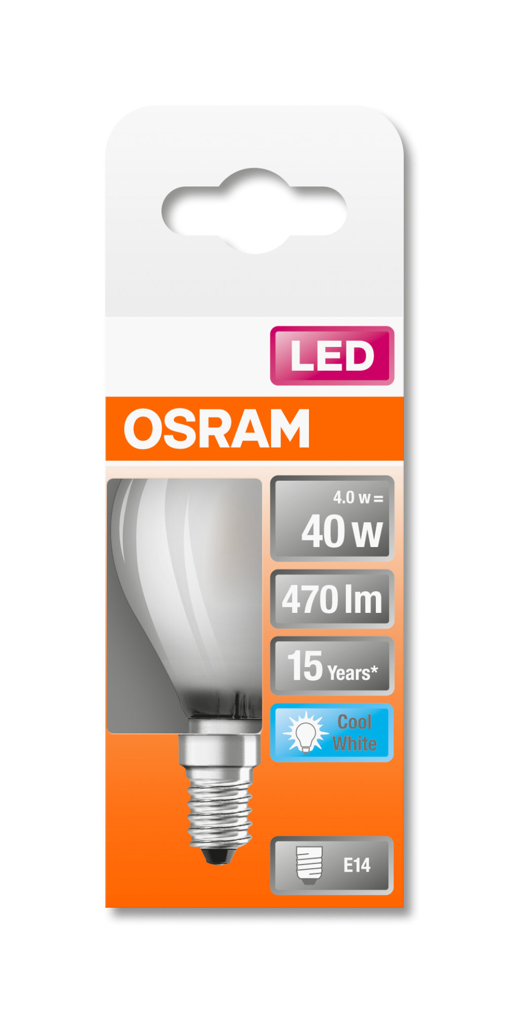 Osram LED STAR RETROFIT frosted CLP 40 4W E14 840 non dim 470lm 4000K