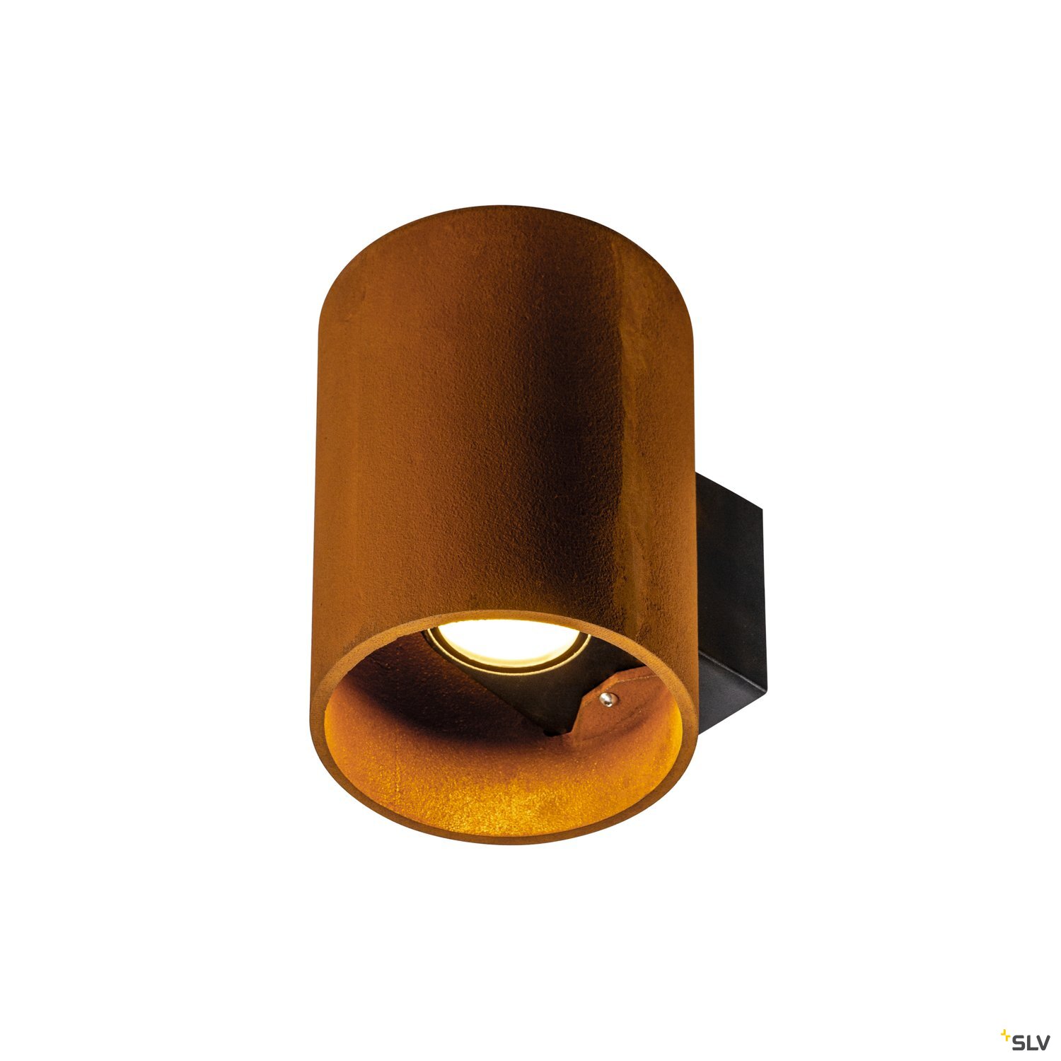 SLV LED Wall Light RUSTY UP/DOWN, 3000/4000K, round, rusty brown, IP65 516lm