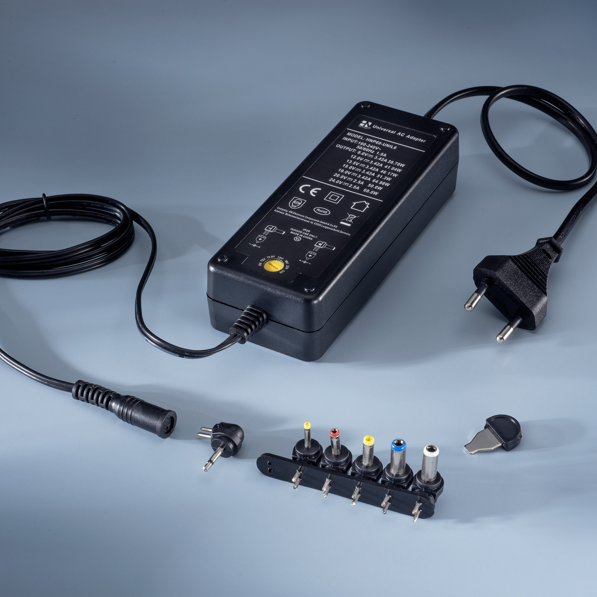 Constant Voltage Power Supply HN Plug & Play 230V to 9-24V - 60W (ajustable voltage)