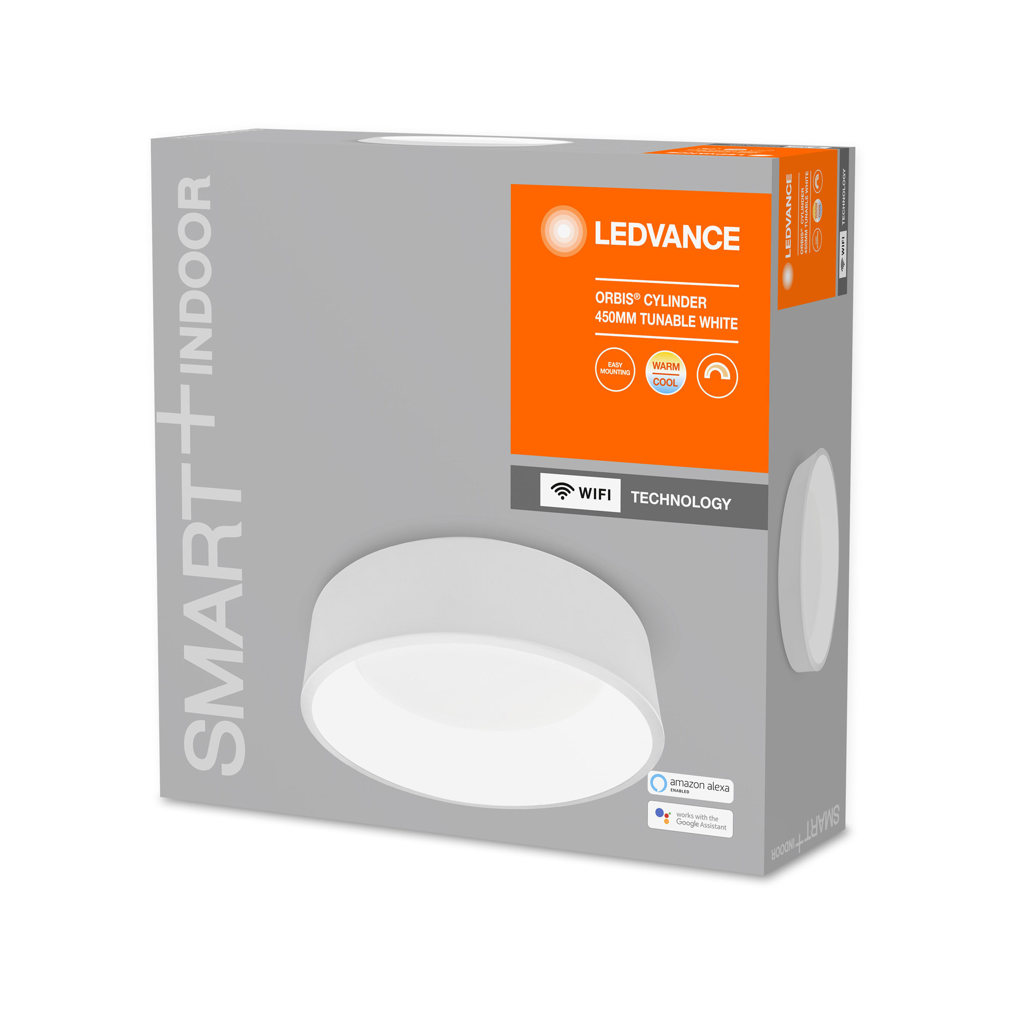 LEDVANCE SMART+ WiFi Tunable White LED Ceiling Light ORBIS Cylinder 450mm white 3300lm