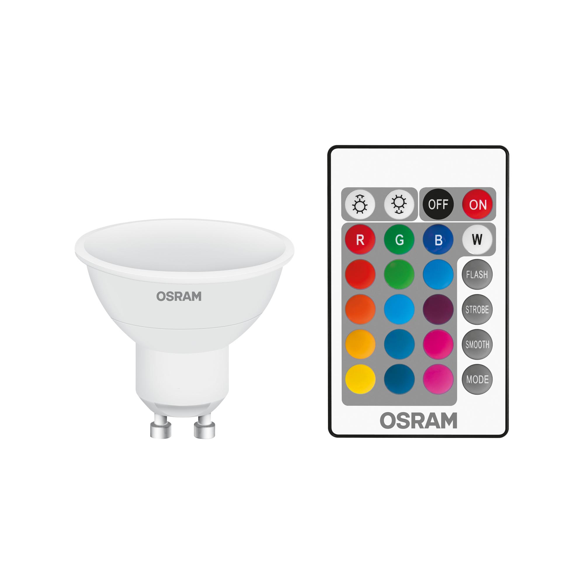 Osram LED STAR+ PAR16 RGBW GU10 25 4,5W remote control 120° 82 230lm