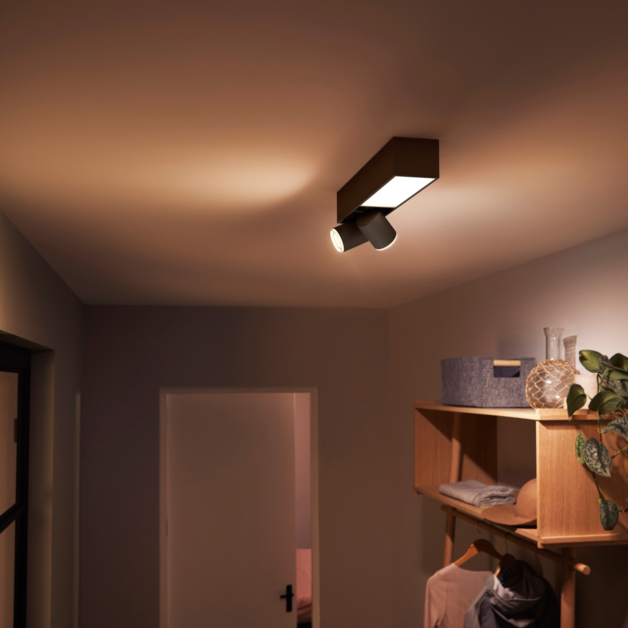 Philips Hue White & Color Ambiance Centris LED Ceiling Light with 2 Spots black 1540lm