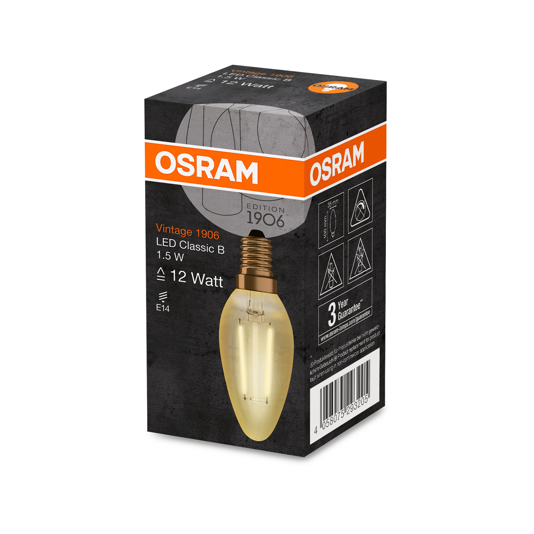 Osram LED VINTAGE 1906 CLB GOLD12 non-dim 1.5W 824 E14 120lm 2500K CRI80