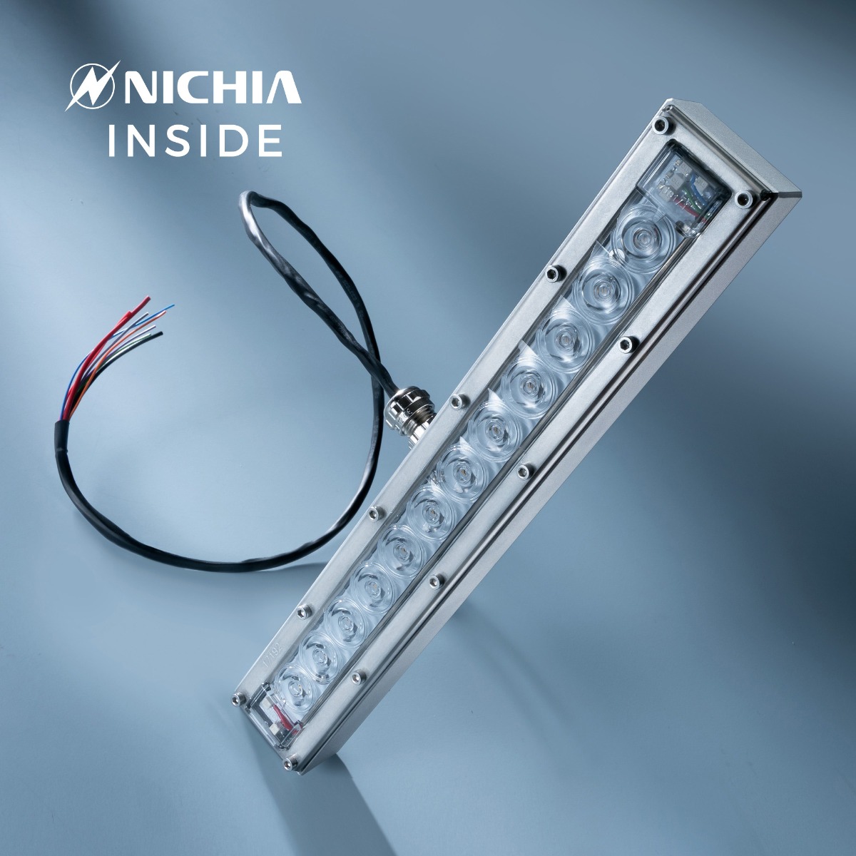 Violet UVC Nichia LED Module 280nm 12 LEDs NCSU334B 630mW 29cm 48VDC IP67 with controler incl., for disinfection and sterilisation 