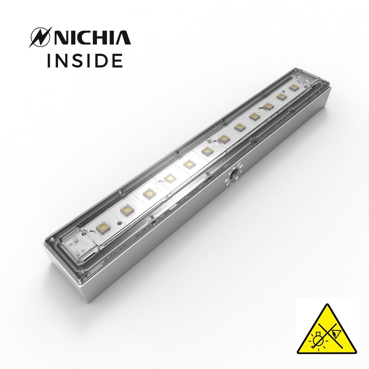 Violet UVC Nichia LED Module 280nm 12 LEDs NCSU334B 630mW 29cm 48VDC IP67 with controler incl., for disinfection and sterilisation 