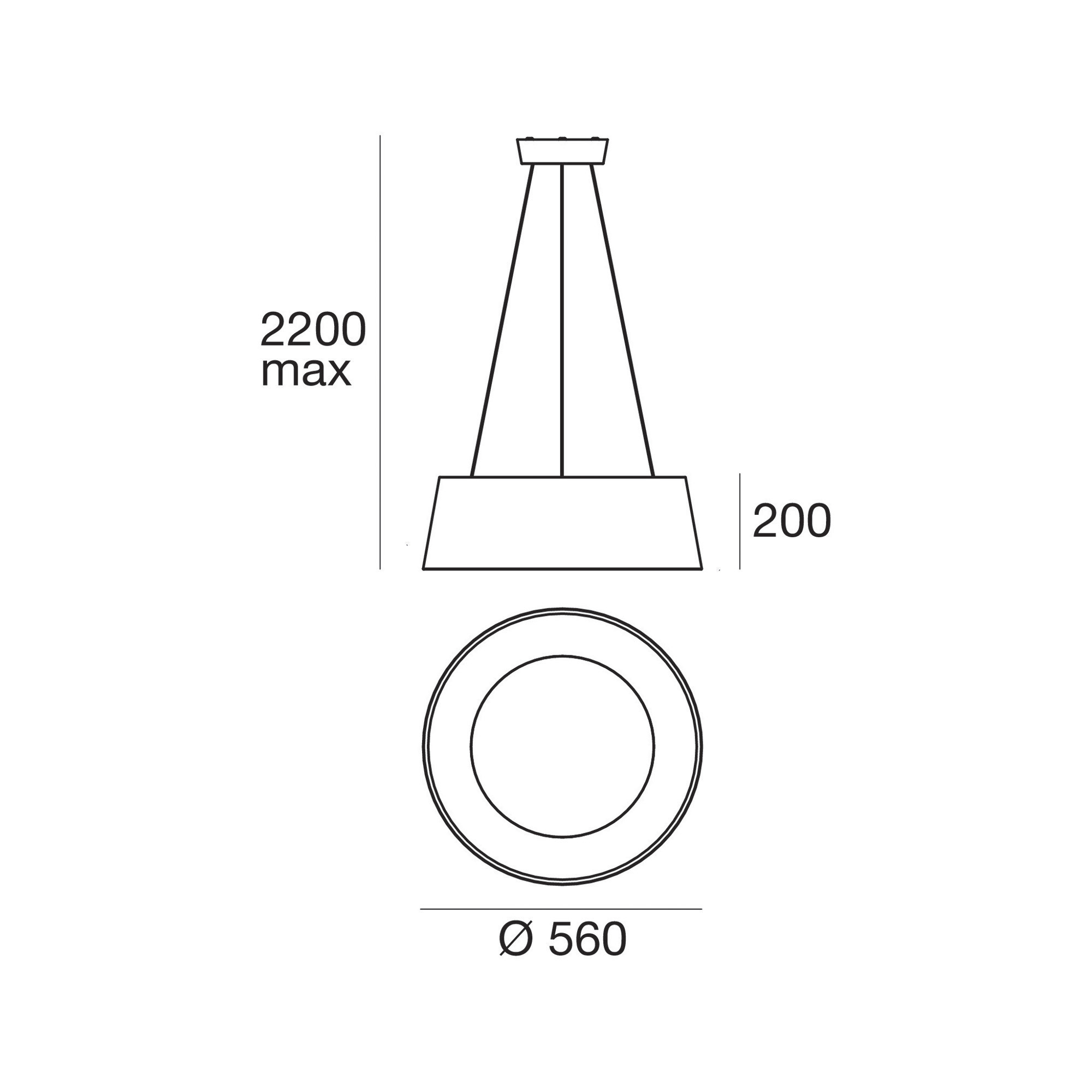 Linea LED Pendant Light Oxygen P 36W white 3000K 4042lm