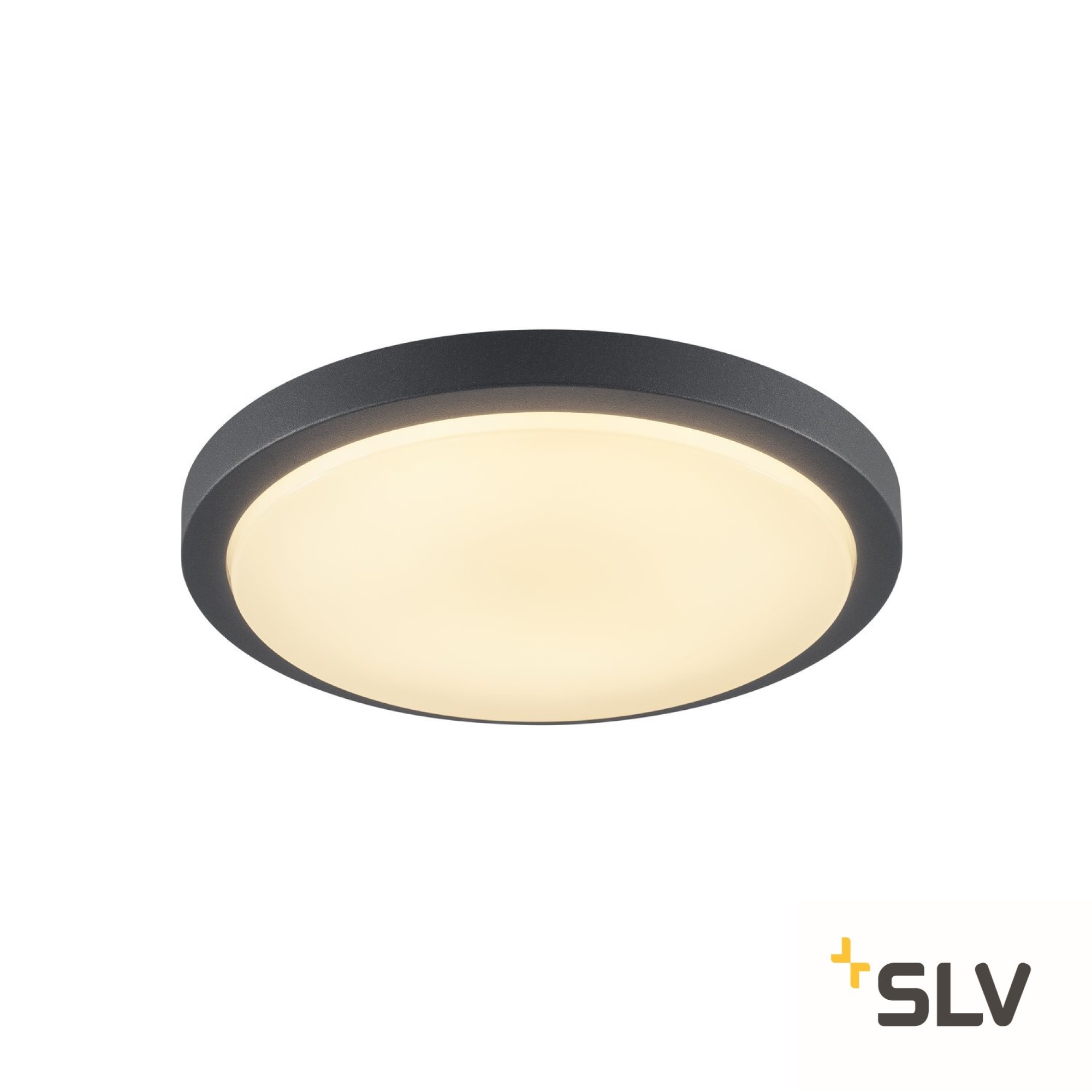 SLV LED Ceiling Light AINOS with Motion Sensor anthracite IP44 1430lm 3000K