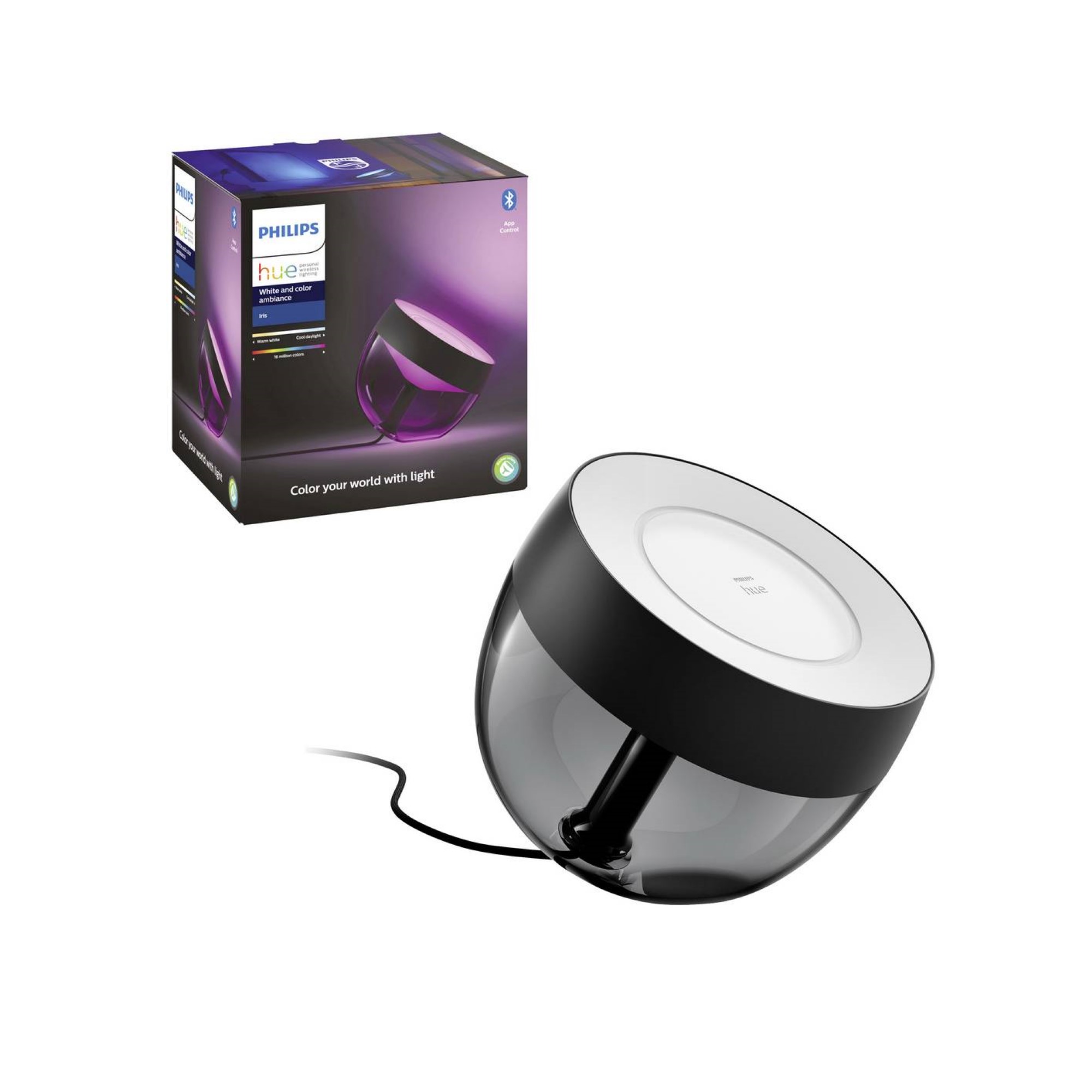 Philips Hue White & Color Ambiance LED Table Light Iris, black 570lm