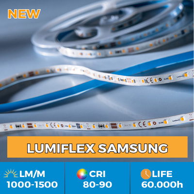 Professional Samsung LED Strips light output up to 1500 lm/m with CRI 80 or 90